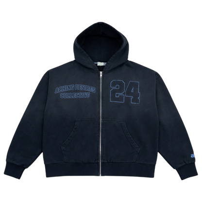 24 Collective Zip Hoodie (Washed Navy)