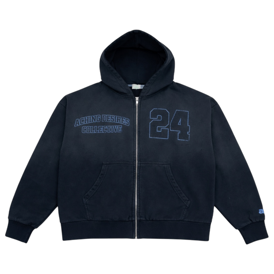 24 Collective Zip Hoodie (Washed Navy)