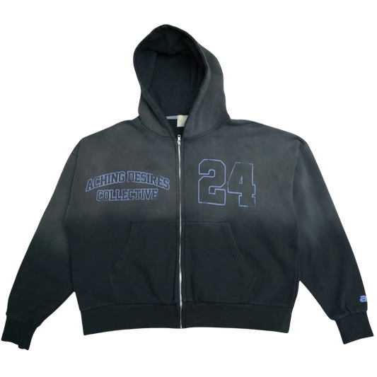 24 Collective Zip Hoodie (Washed Navy)