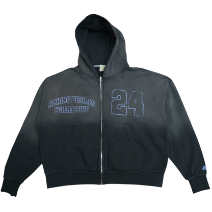 24 Collective Zip Hoodie (Washed Navy)